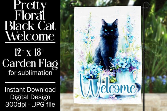 Black Cat Floral Garden Flag Sublimation Review
