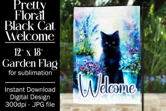 Black Cat Garden Flag Sublimation Design Review