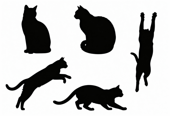 Black Cat Silhouettes Clipart Vector Review