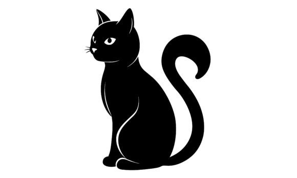 Black Silhouette Cat Sitting Design Review