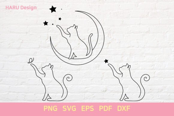 Cat and Butterfly Star Moon Cat Outline Review
