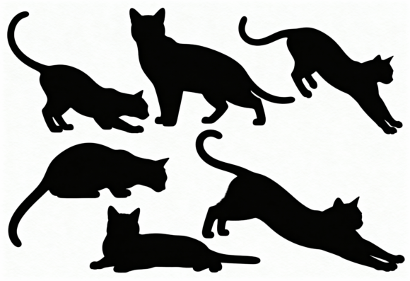 Cat Silhouettes Clipart Bundle Review