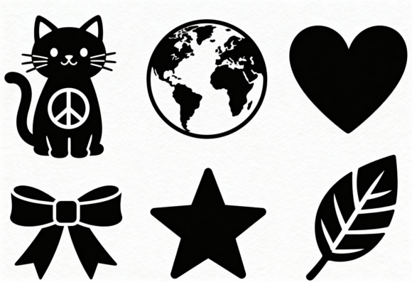 Cute Cat Peace Earth Heart Star Bow Review