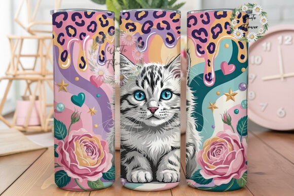 Dreamy Cat Tumbler Wrap PNG Review