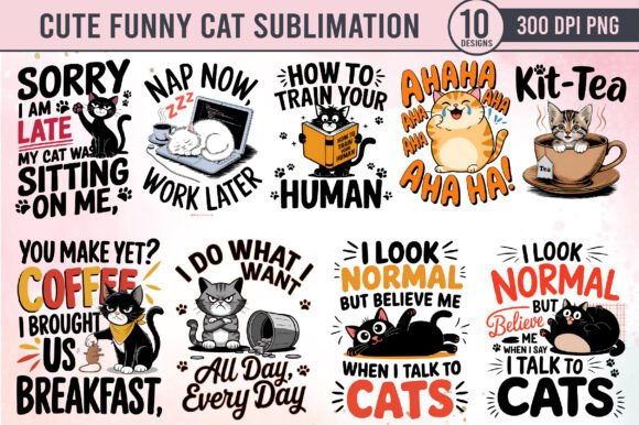 Funny Cat Sublimation Bundle PNG Review