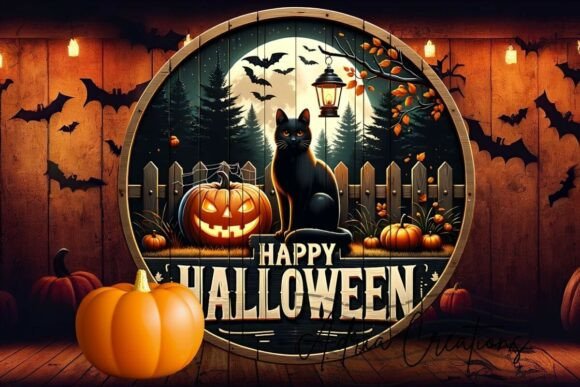 Halloween Black Cat Round Clipart Png Review