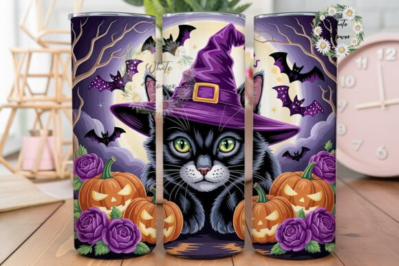 Halloween Black Cat Tumbler Wrap Design Review