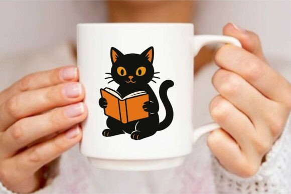 Halloween Cat Reading Book Sublimation Review