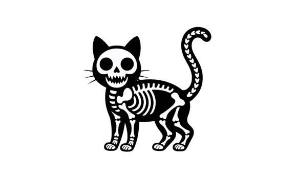 Halloween Cat Skeleton Illustration Review
