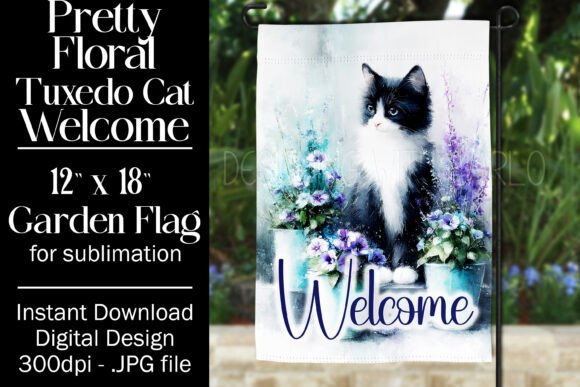 Is This Tuxedo Cat Garden Flag Sublimation, F2 Right for Your Embroidery?