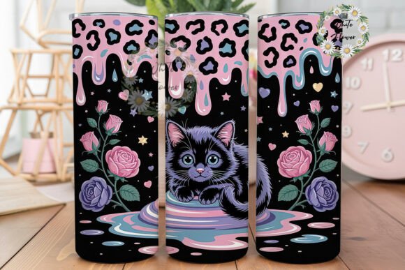 Kawaii Black Cat 20oz Tumbler Wrap Embroidery Review
