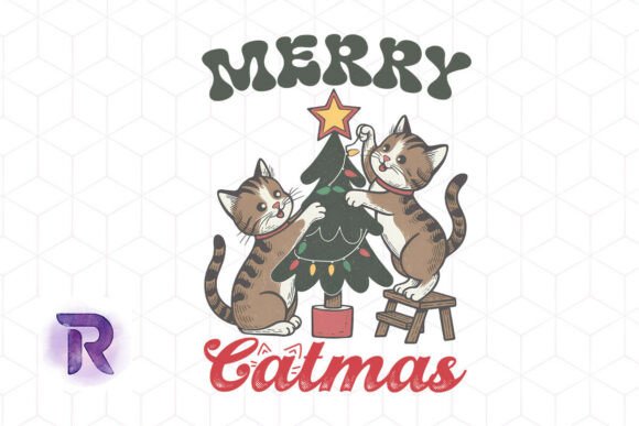 Merry Catmas Festive Cat Xmas PNG