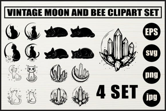 Mystical Moon Cat Crystal Clipart Review
