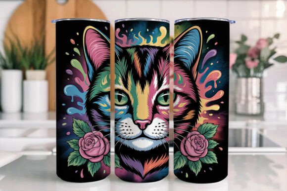 Psychedelic Cat Tumbler Wrap Embroidery Review