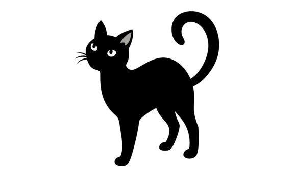 Simple Black Cat Looking Upwards Embroidery Review
